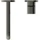 Wand-Waschtischarmatur in einem schlichten Design, bestehend aus vertikalem Element und runder Rosette. Ausführung in Magnetic Grey von Ideal Standard.